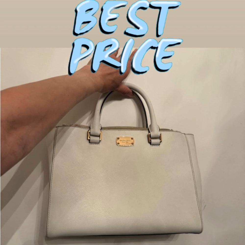 Michael Kors Collection White Satchel Structured Design